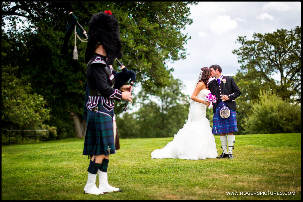 Bagpiper at Botleys Mansion