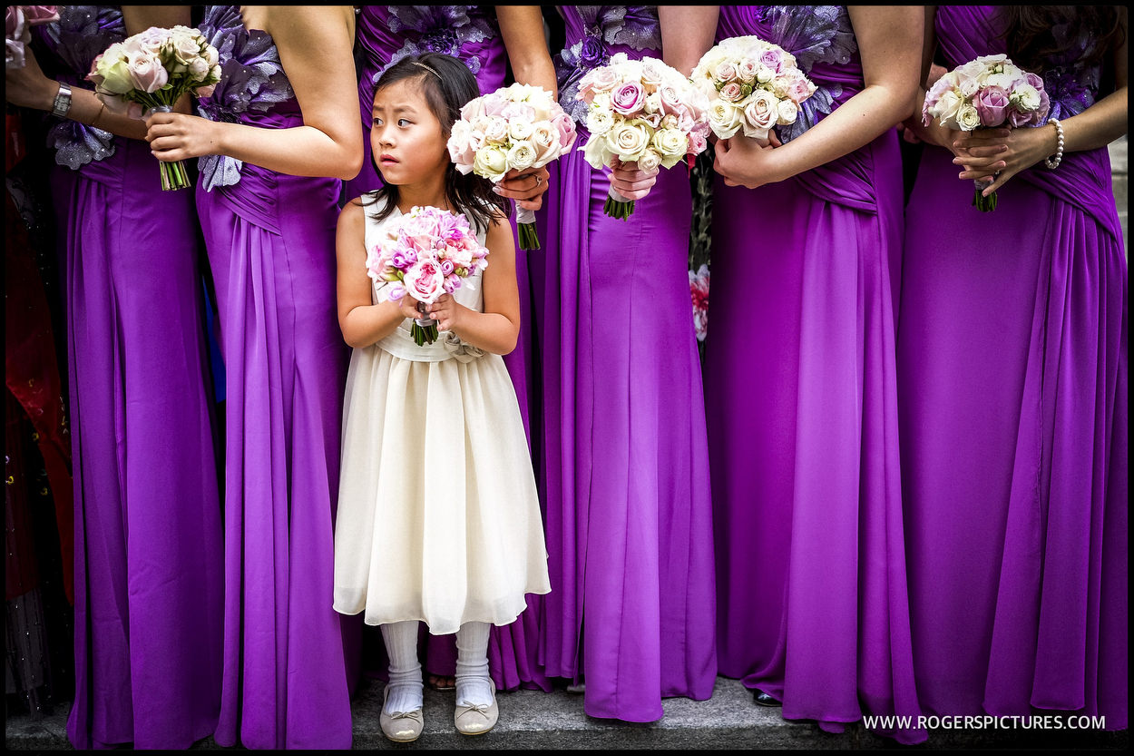 Purple Bridesmaid Dresses at Corinthia Hotel Wedding PR Photography