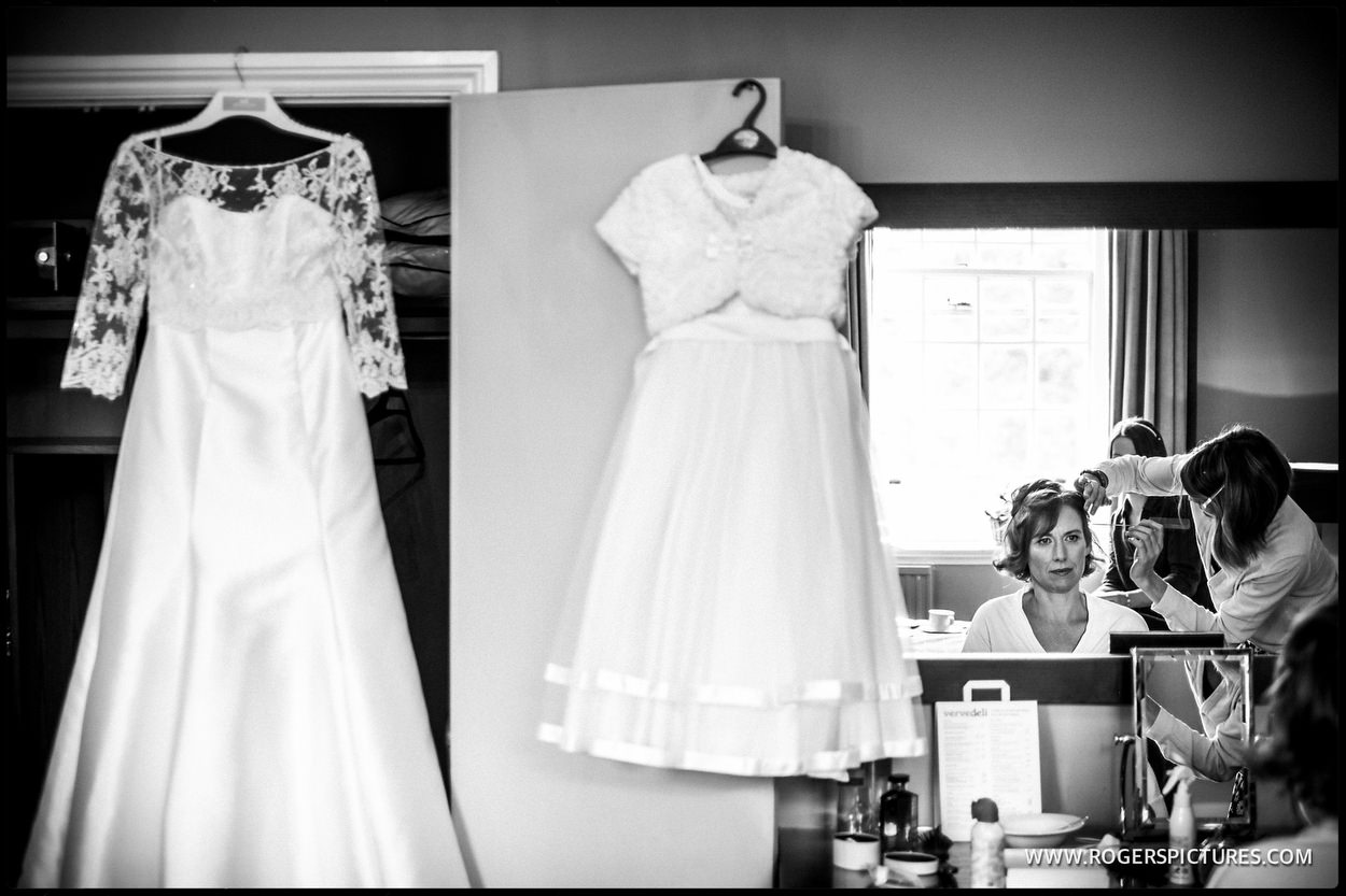 Bride getting ready at Gorse Hill before her wedding