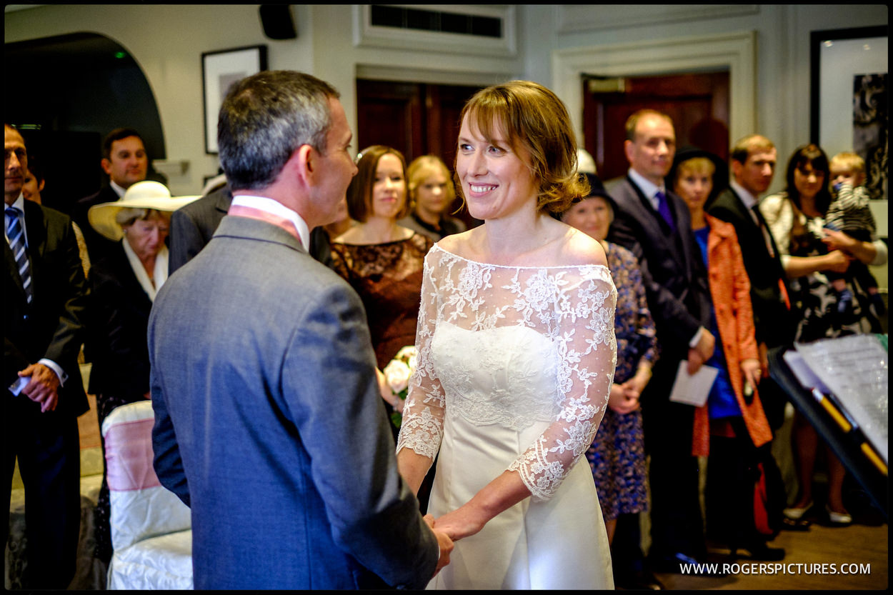 Wedding ceremony at Gorse Hill in Surrey