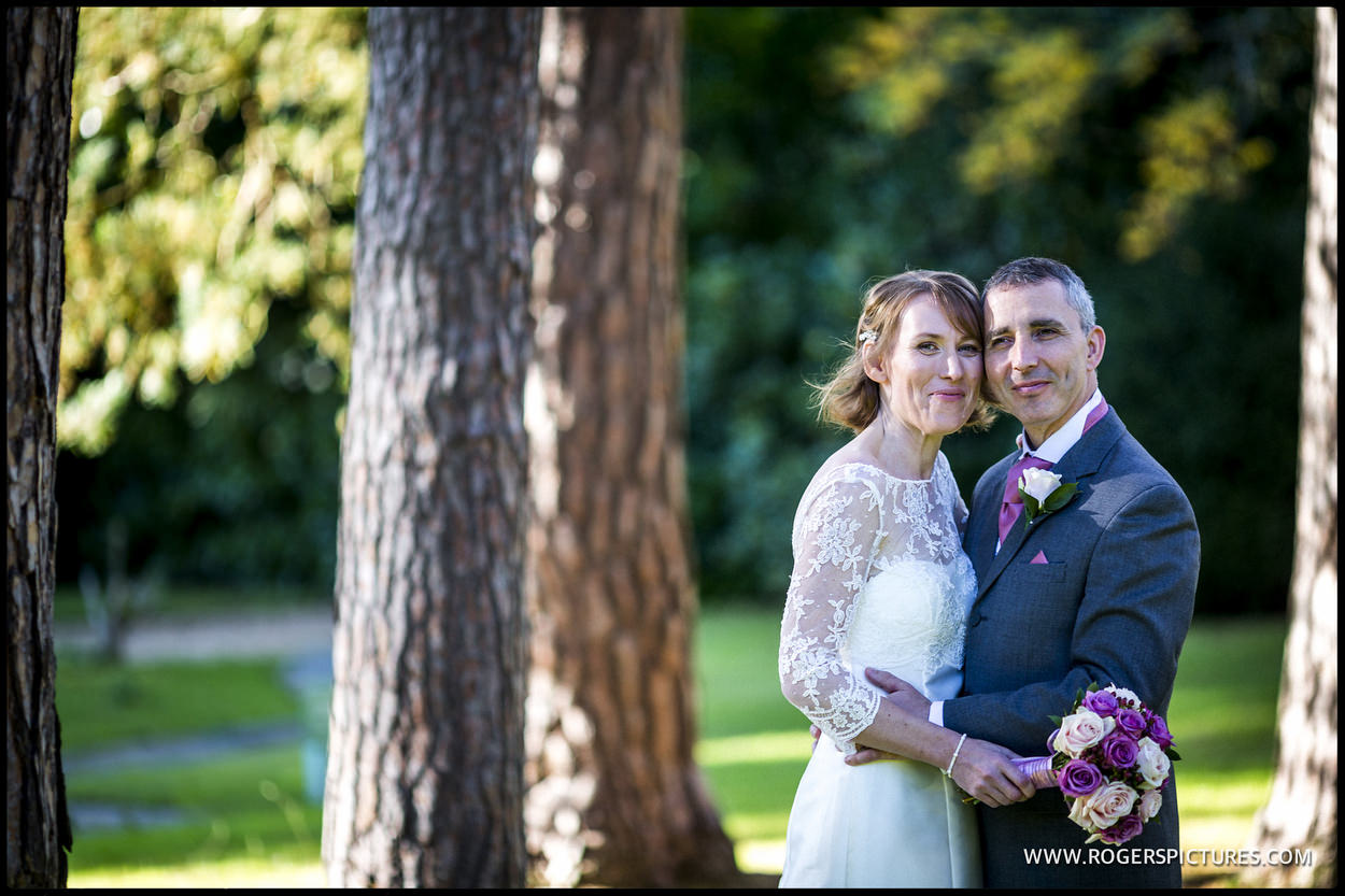 Portrait of a bride and groom at Gorse Hill