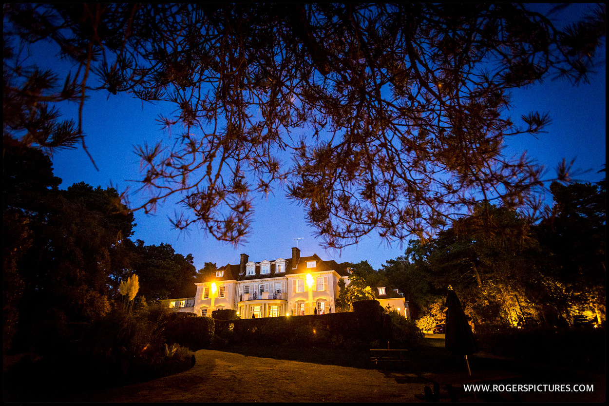 Photo of Gorse Hill wedding venue at dusk