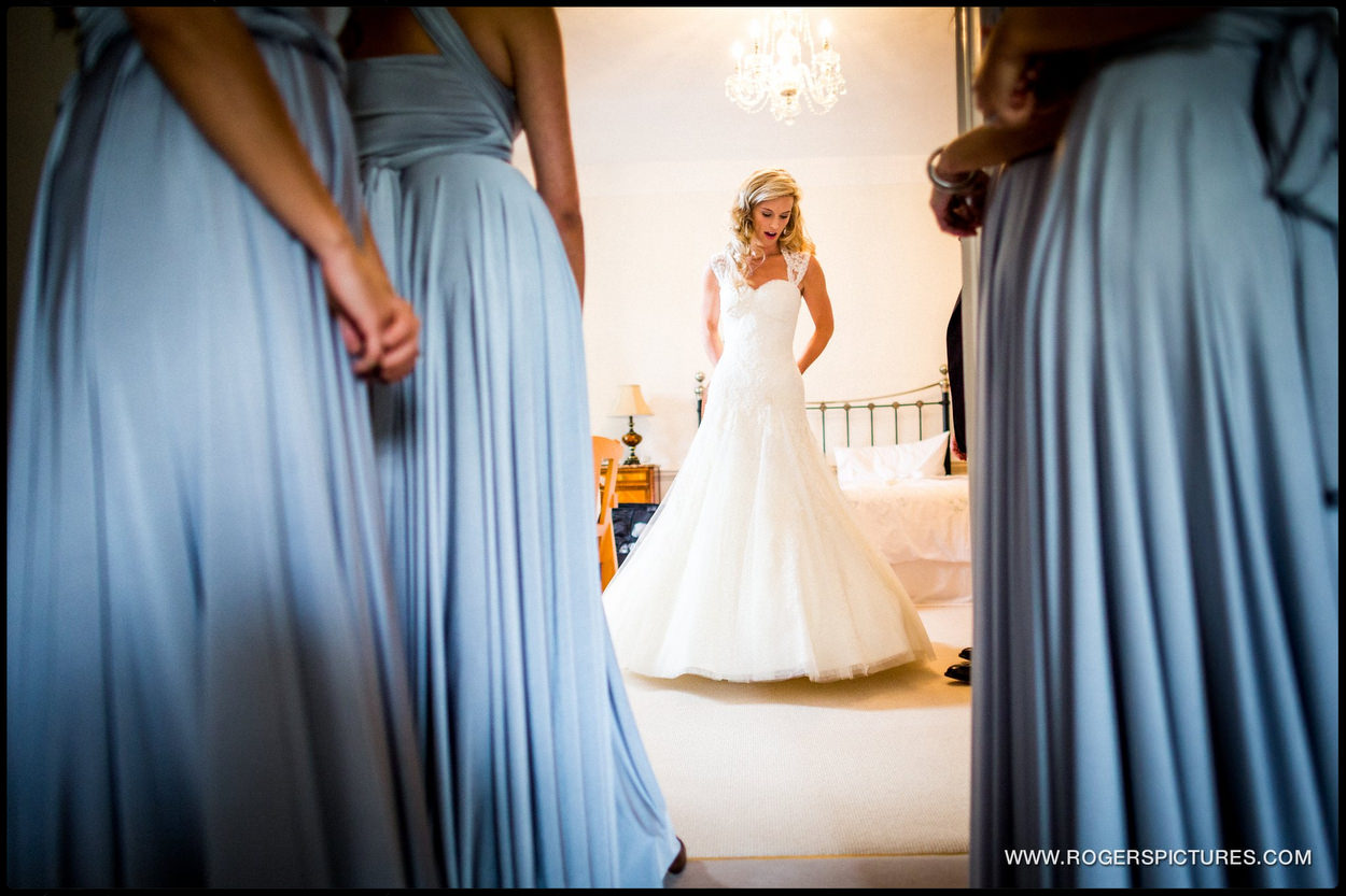 Harpenden wedding photographer bride and bridesmaids before the ceremony