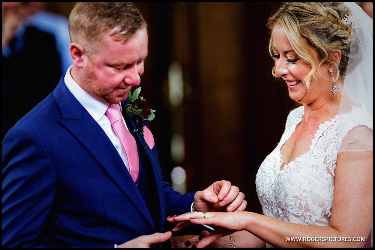 Mini exchange at a wedding ceremony at Islington town Hall