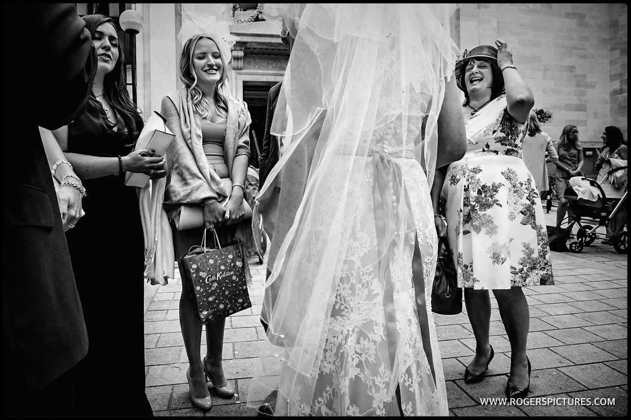 Guests at a London town Hall wedding