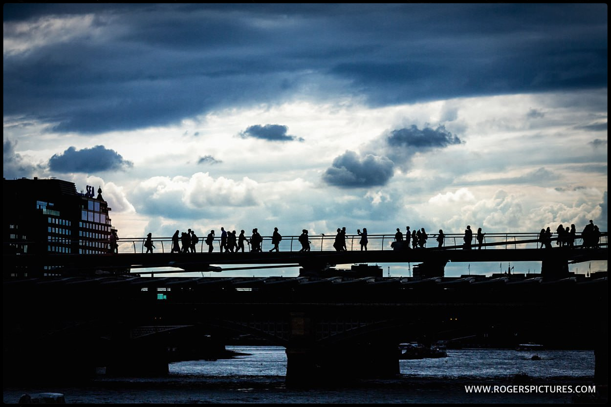 Millennium bridge silhouettes