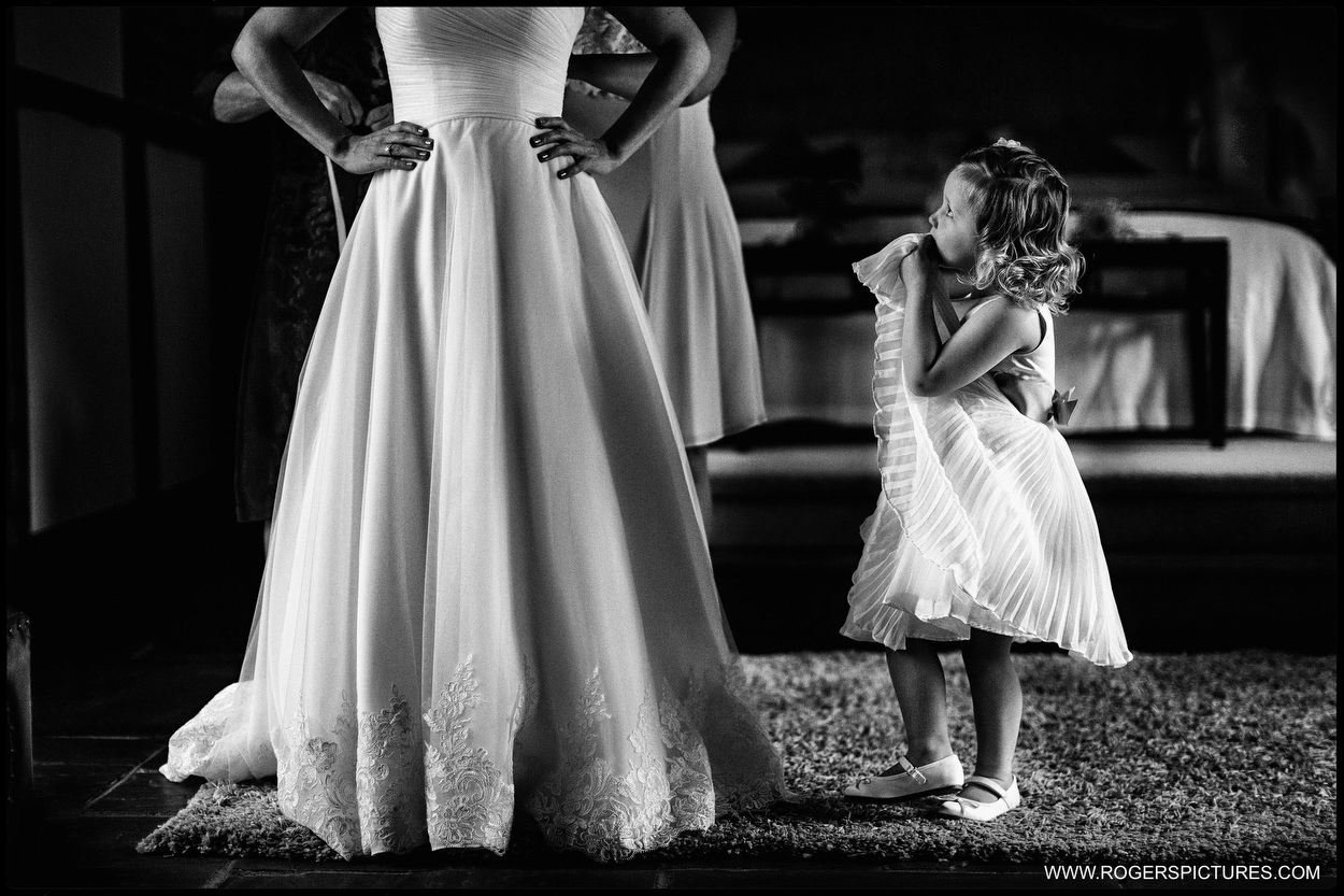 Flower girl at Rivervale Barn preparations