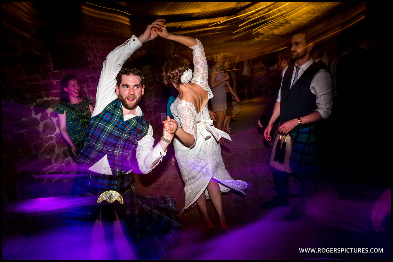 Ceilidh at a barn wedding in Dorset