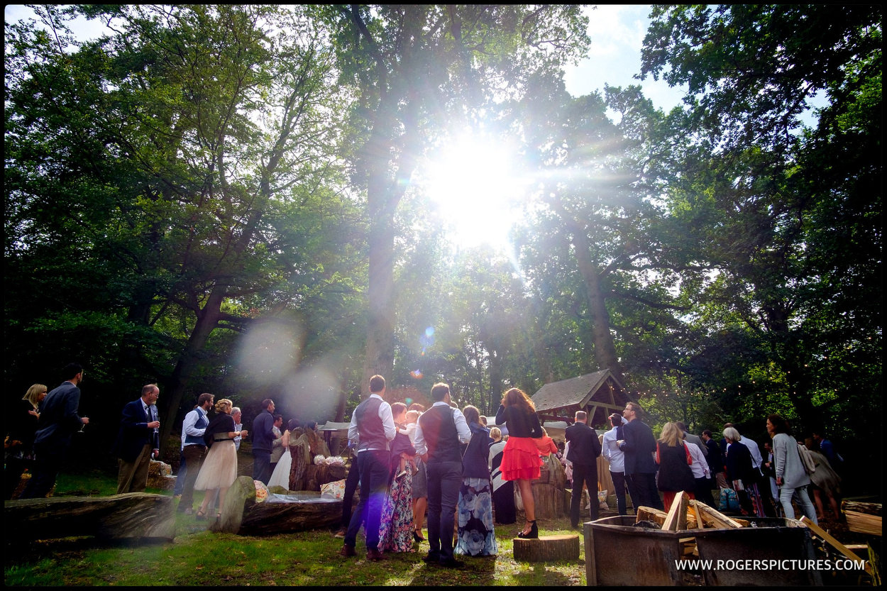 Woodland wedding ceremony in Berkshire