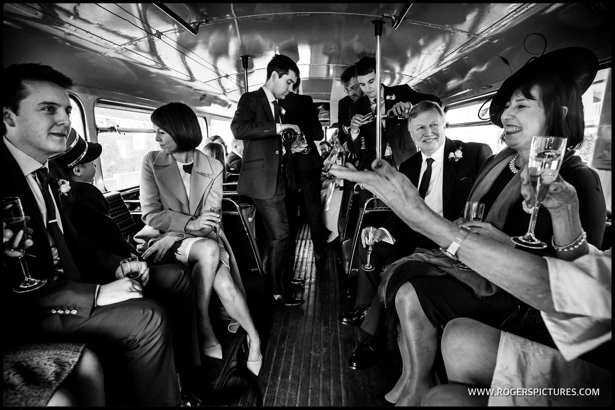 Bridal party on at London wedding bass