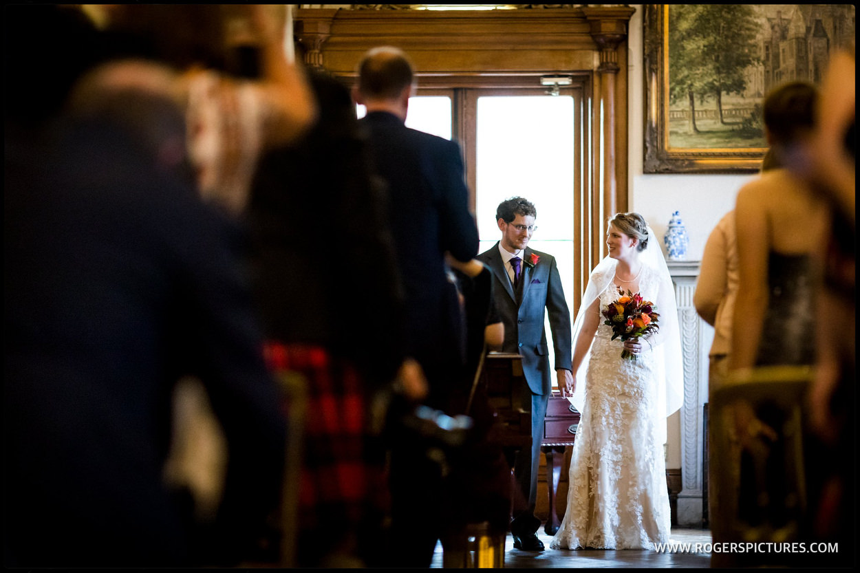 Bride and groom married at Orchardleigh House