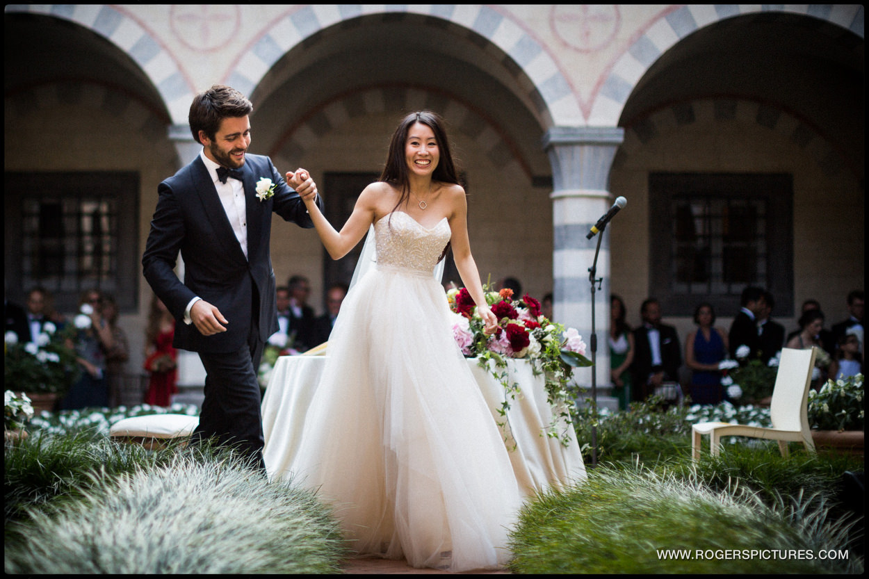 Bride and groom getting married in Portofino Italy