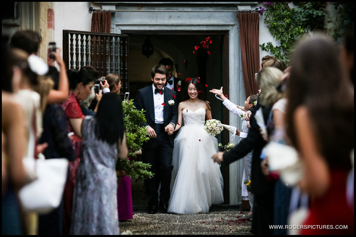 Bride and groom in portofino wedding