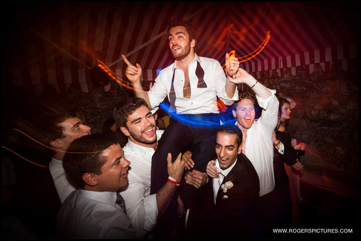 Groom celebrate his wedding in Italy