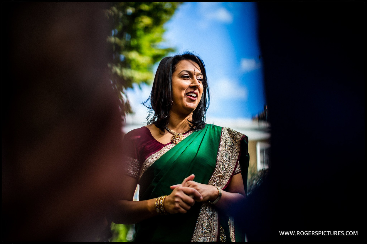 Indian wedding guest at Kensington Temple