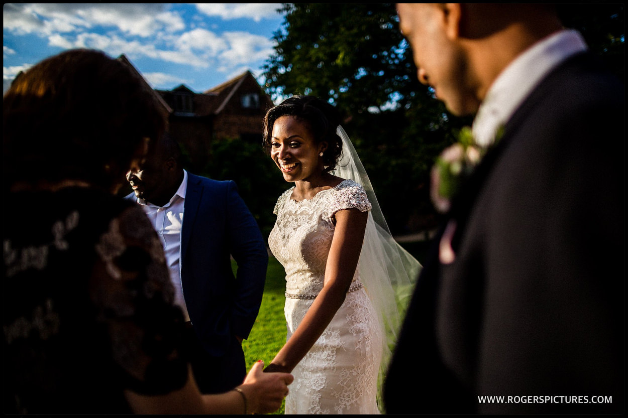 Bride arrives at Hatfield house