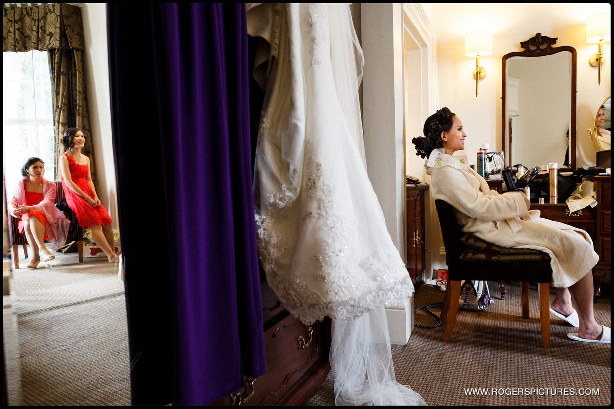 Bride in dressing gown