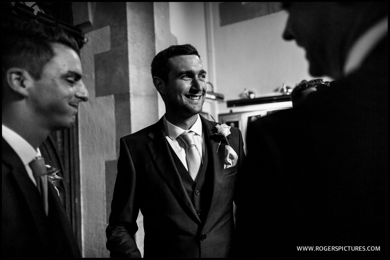 Groomsmen waiting in the church