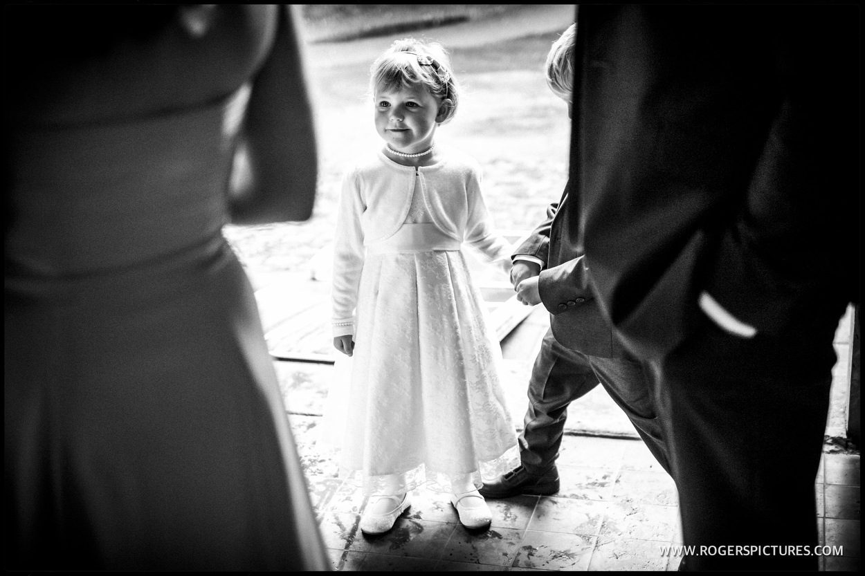 Flower girl in black-and-white