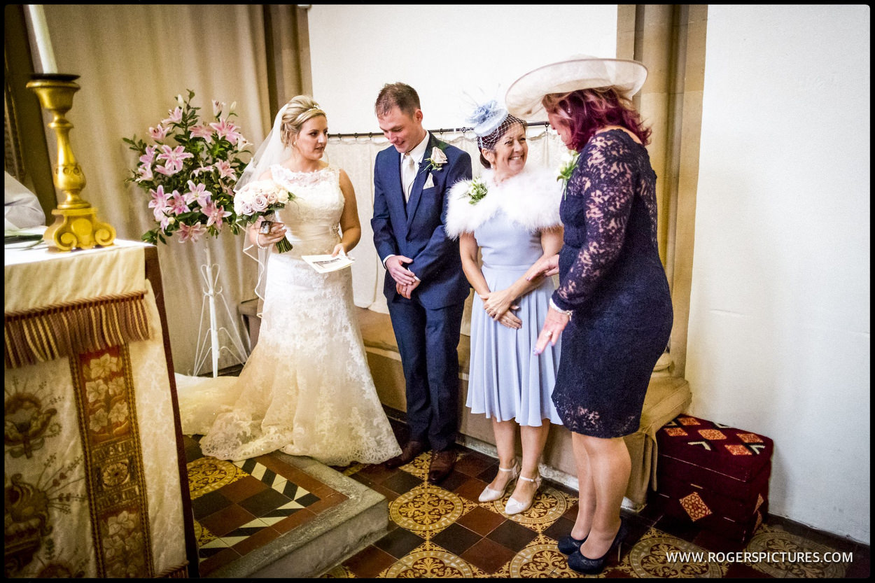 Mothers talk of the wedding ceremony