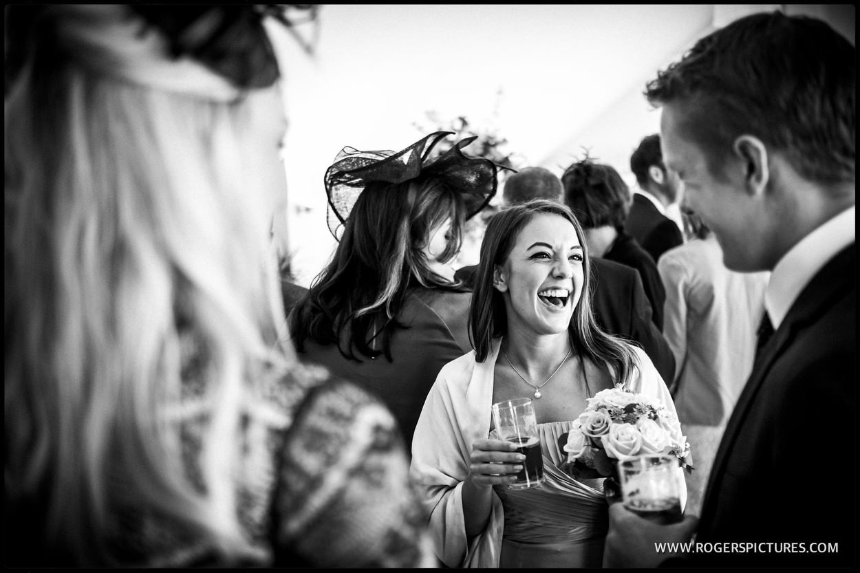 Laughing lady at the wedding