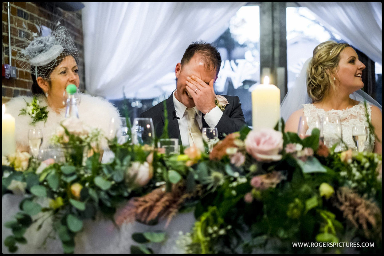 Groom reacts to Best mans speech