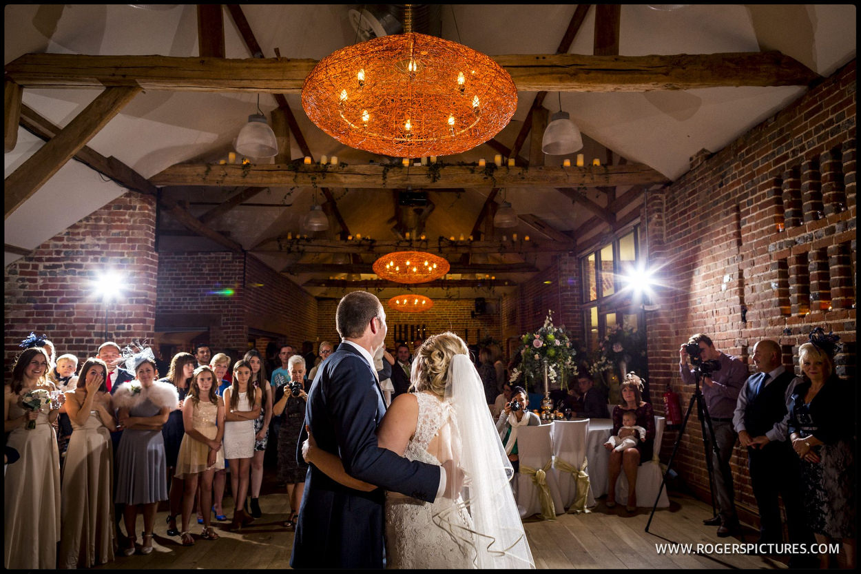 Barn wedding first dance