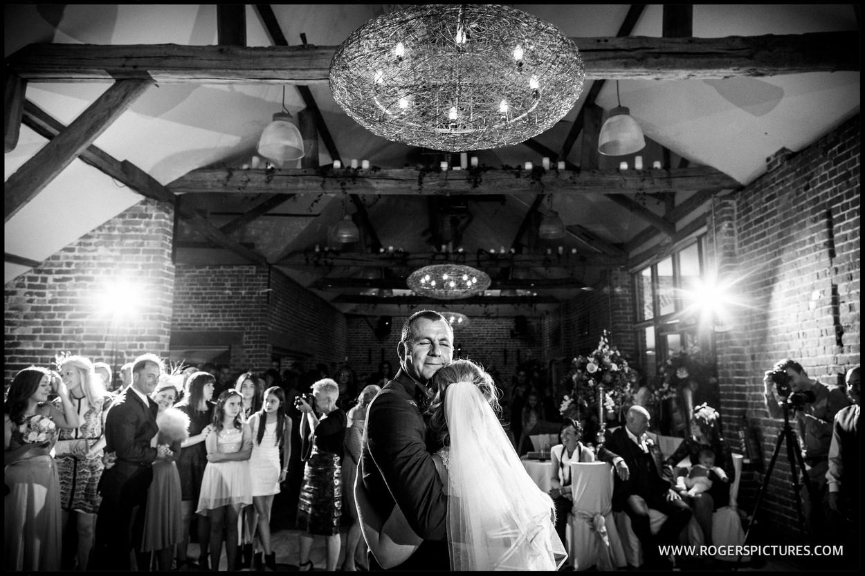 Black and white picture of a first dance