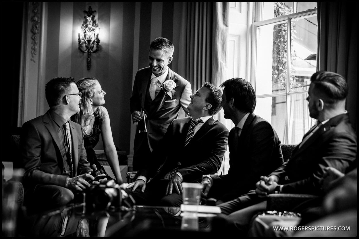 groomsmen waiting for the ceremony to start