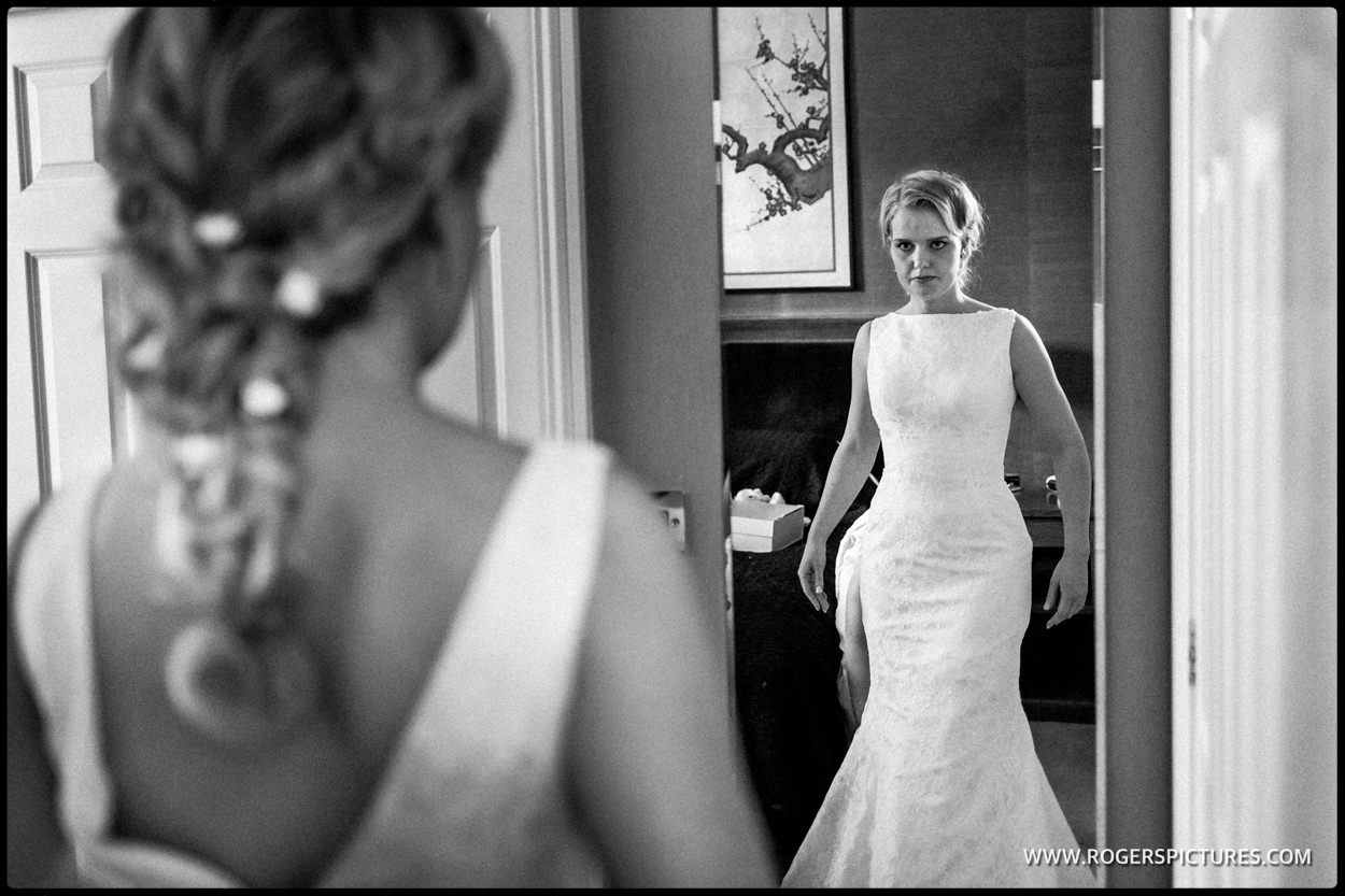 DOcumentary wedding photograph bride in mirror