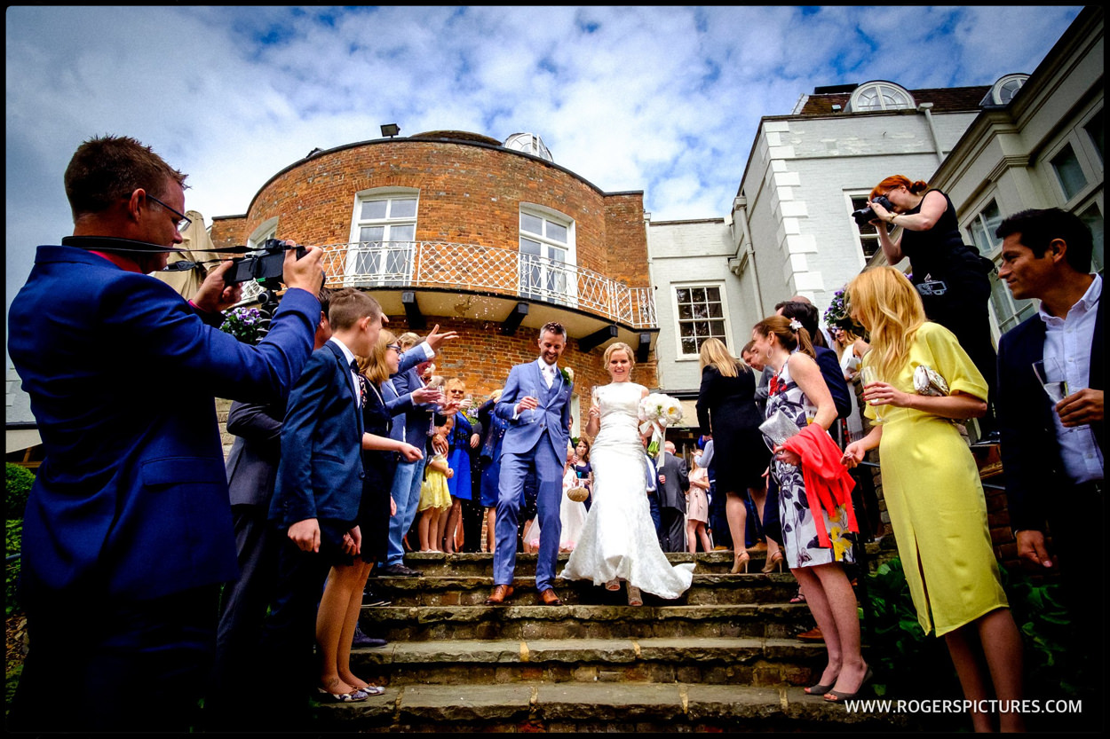 Confetti outside St Albans wedding