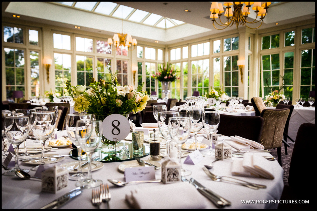 Wedding breakfast setting at St Michael's Manor Hotel