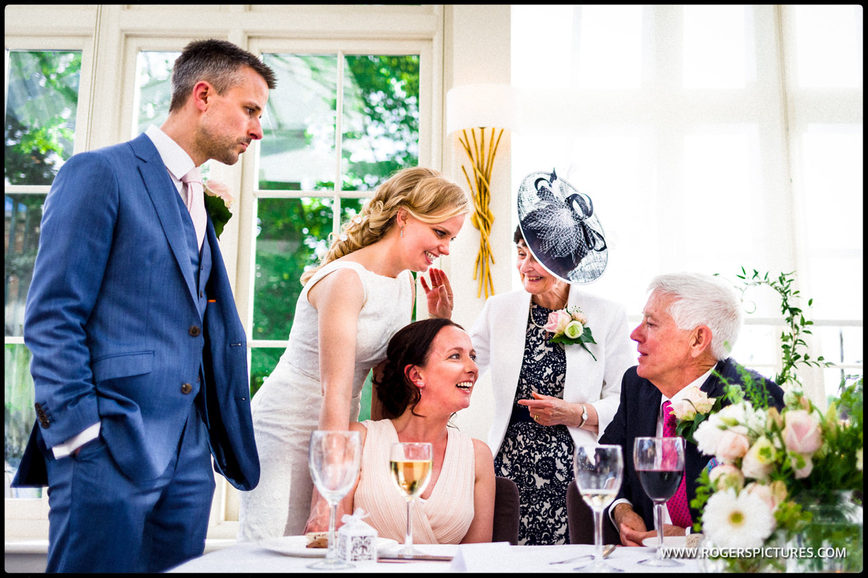 Family at top table wedding breakfast