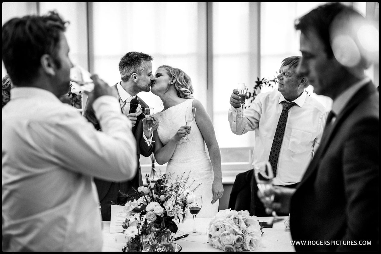 Couple kiss after the speeches