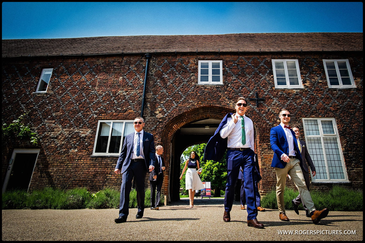 Wedding guests arrive at Fulham Palace