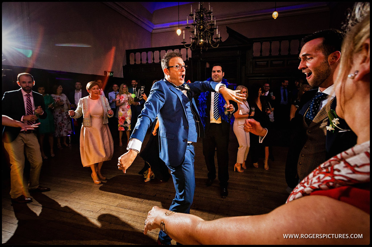 Wedding guests dancing at Fulham Palace