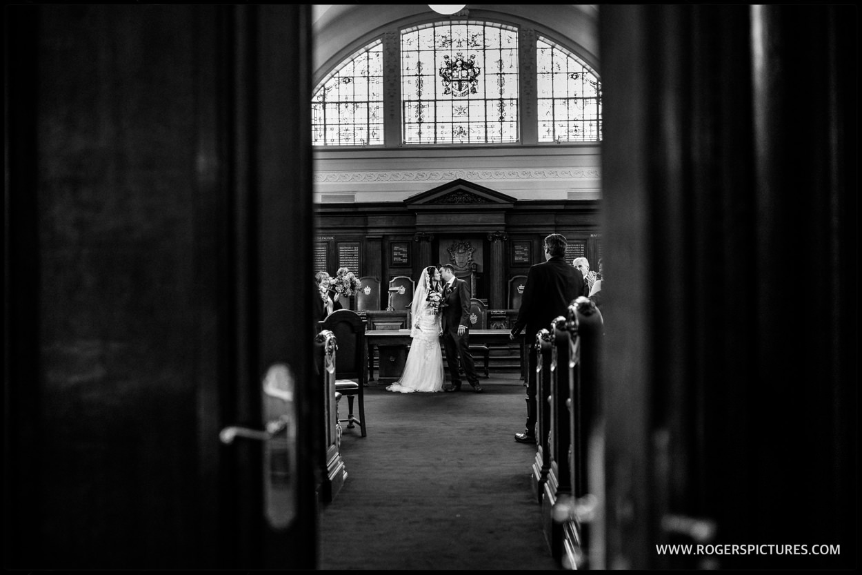 Documentary wedding photography at Islington Town Hall in London