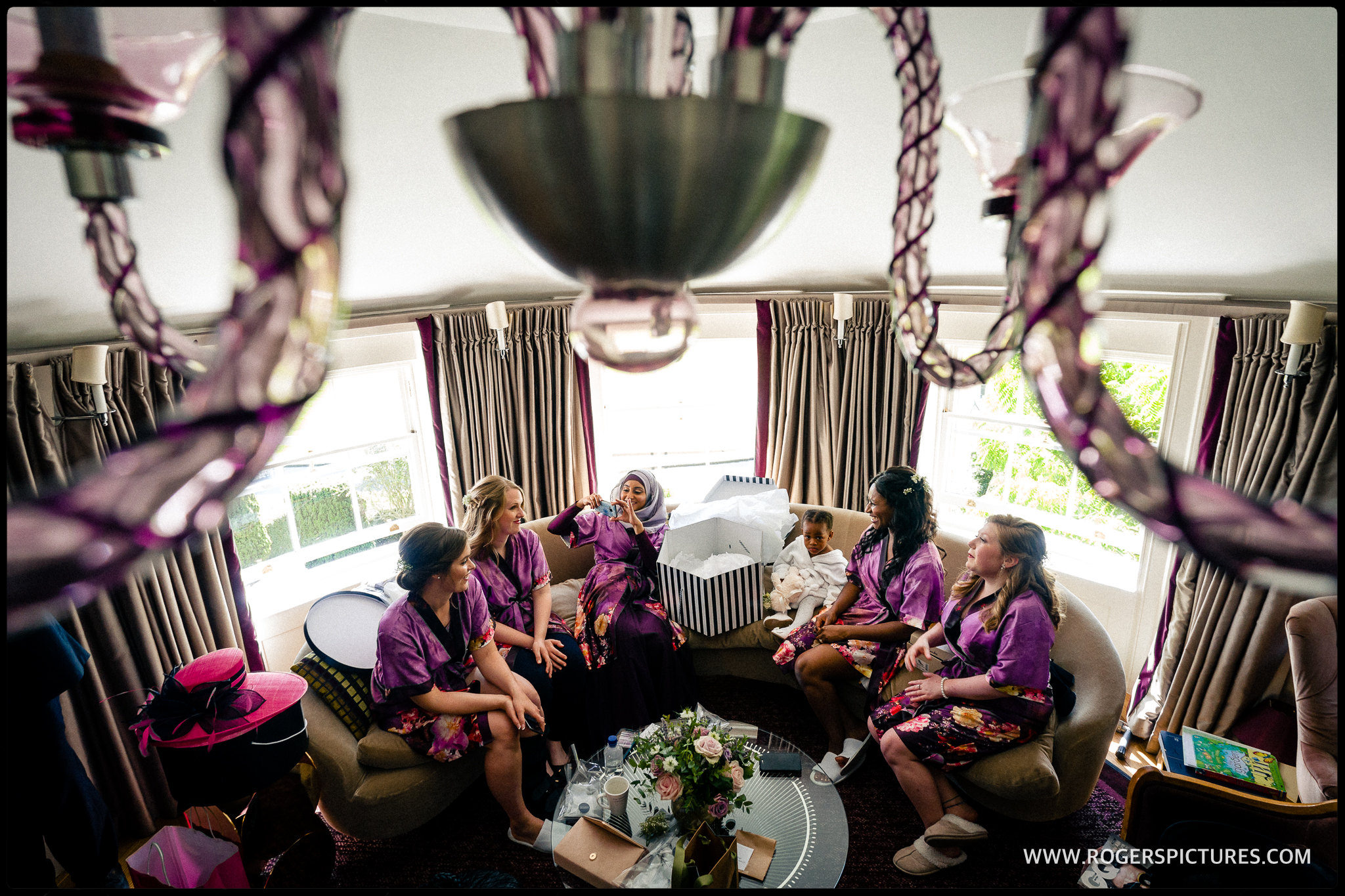 Bridesmaids in dressing gowns