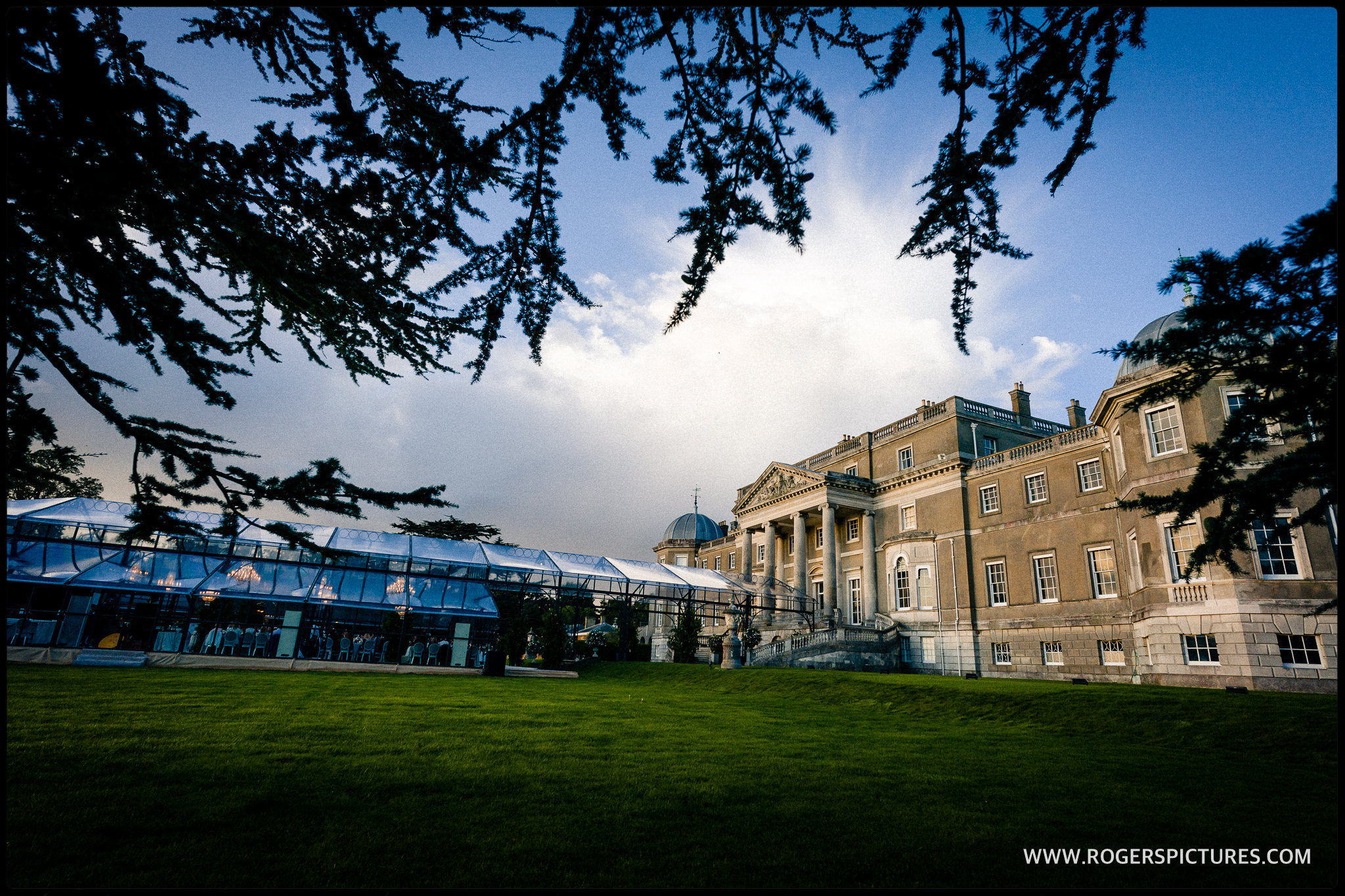 Glass House marquee at Wrotham Park wedding