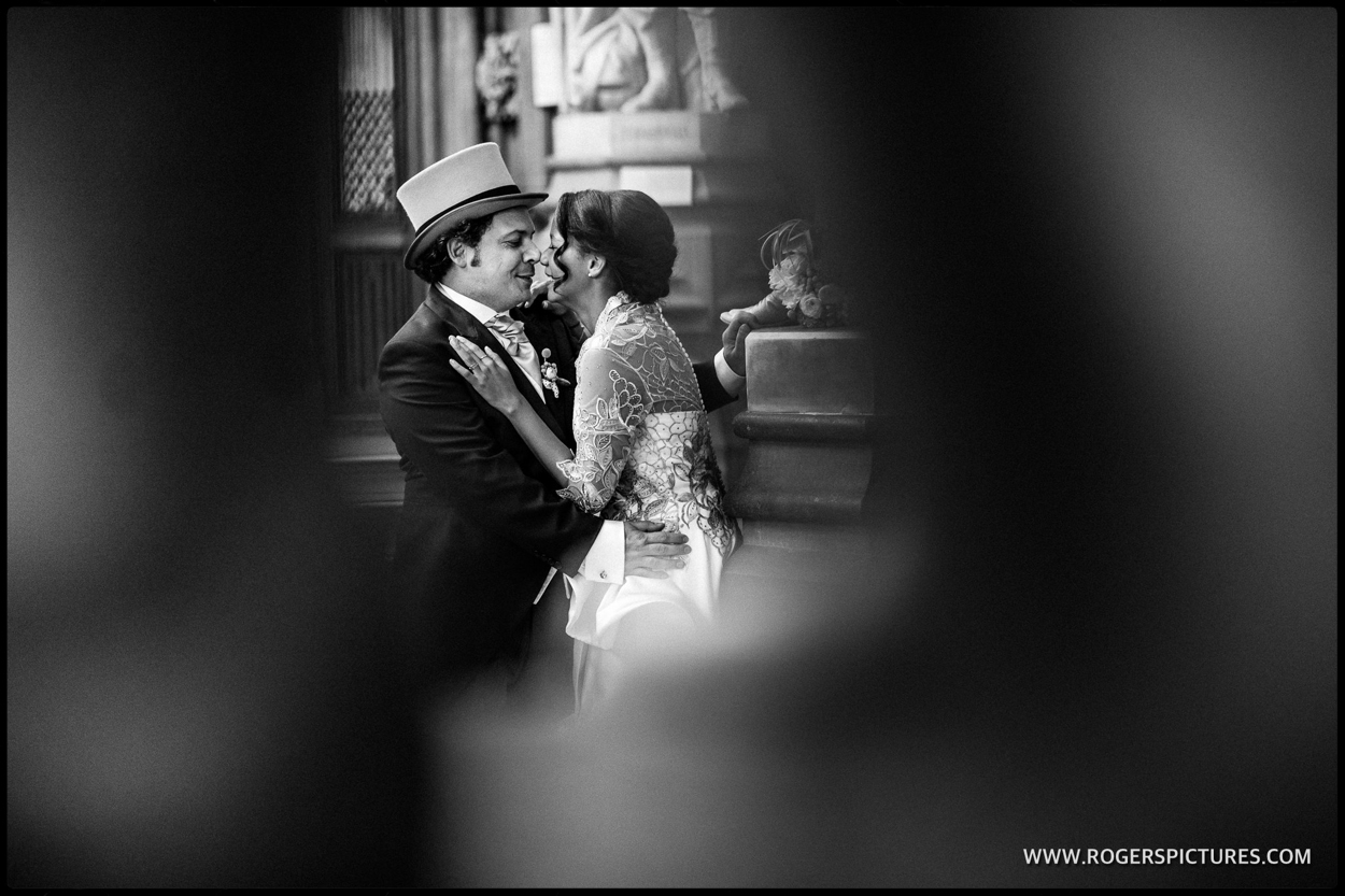 Wedding couple portrait at the House of Commons