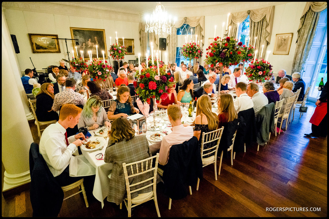 The wedding breakfast in the dining room