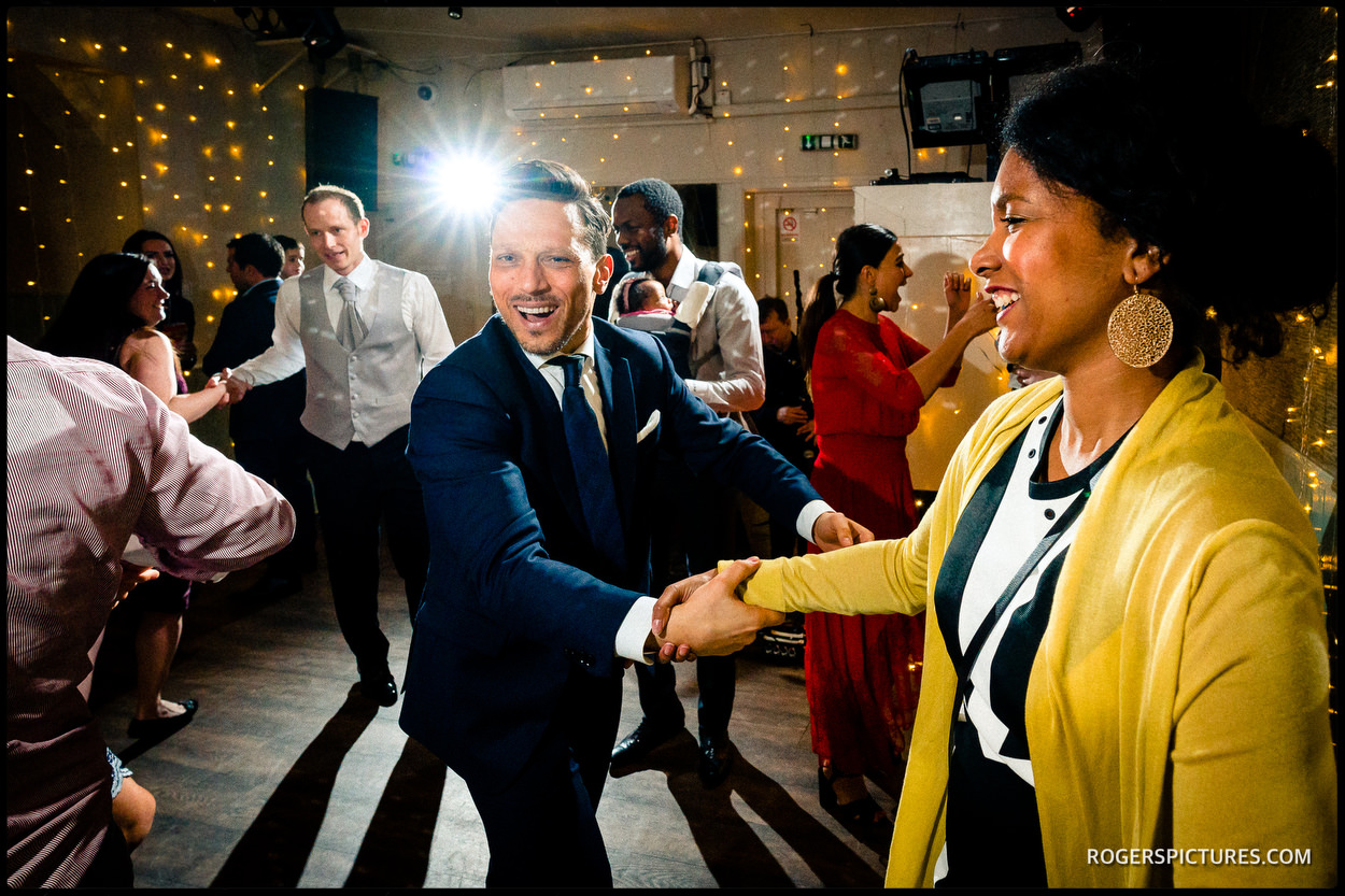 On the dance floor at a North London wedding