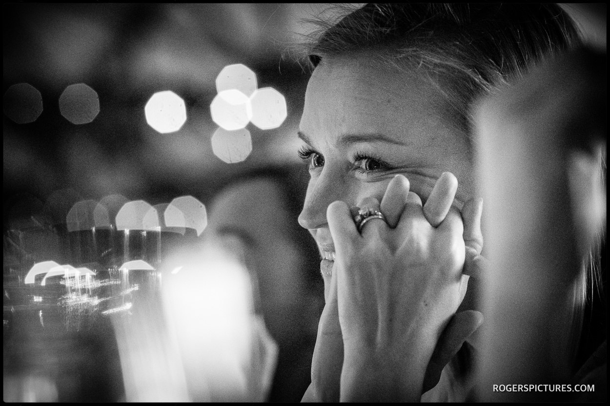 Guests listening to wedding speeches