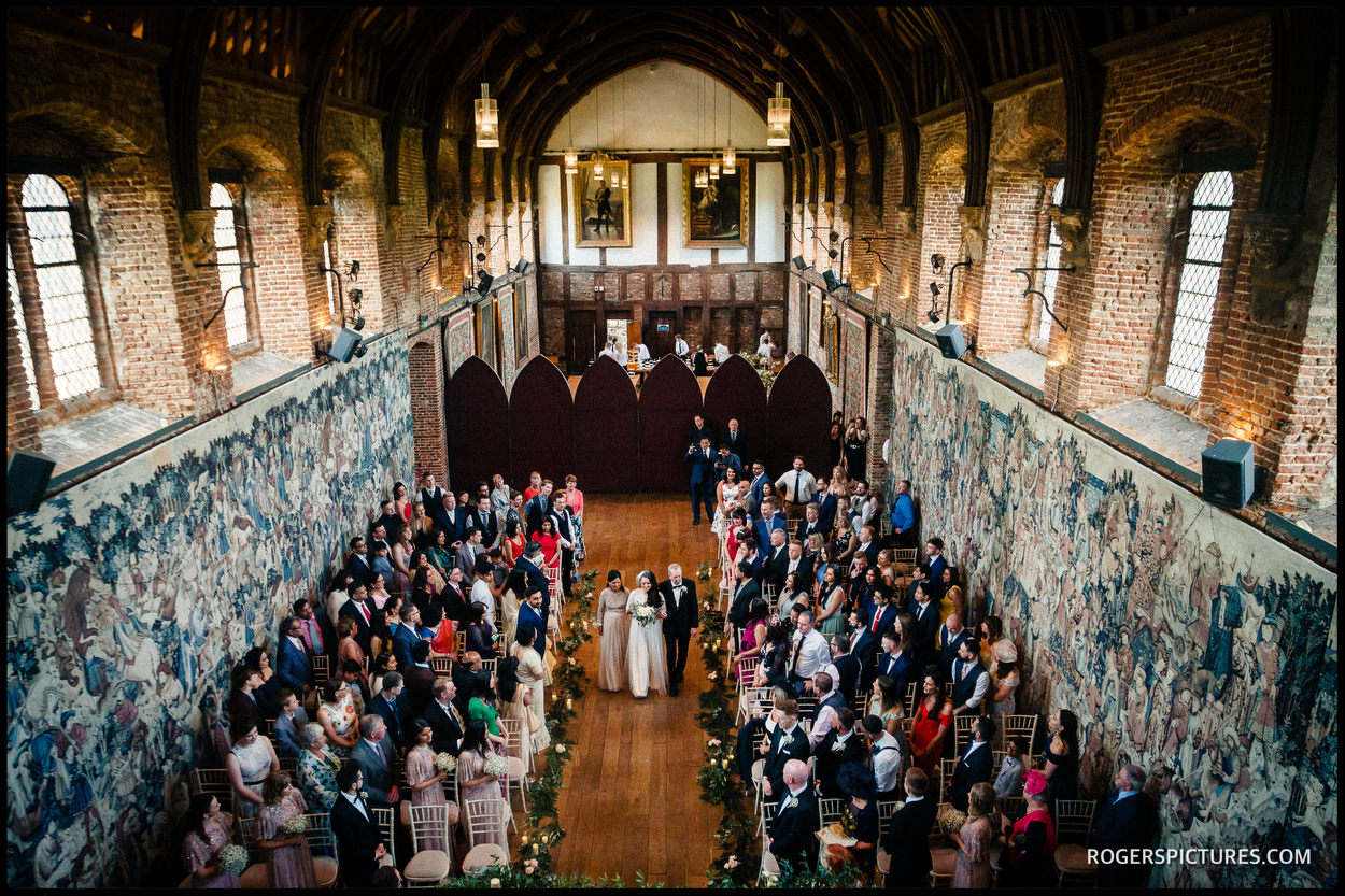 The stunning Old Palace at Hatfield House during a wedding ceremony