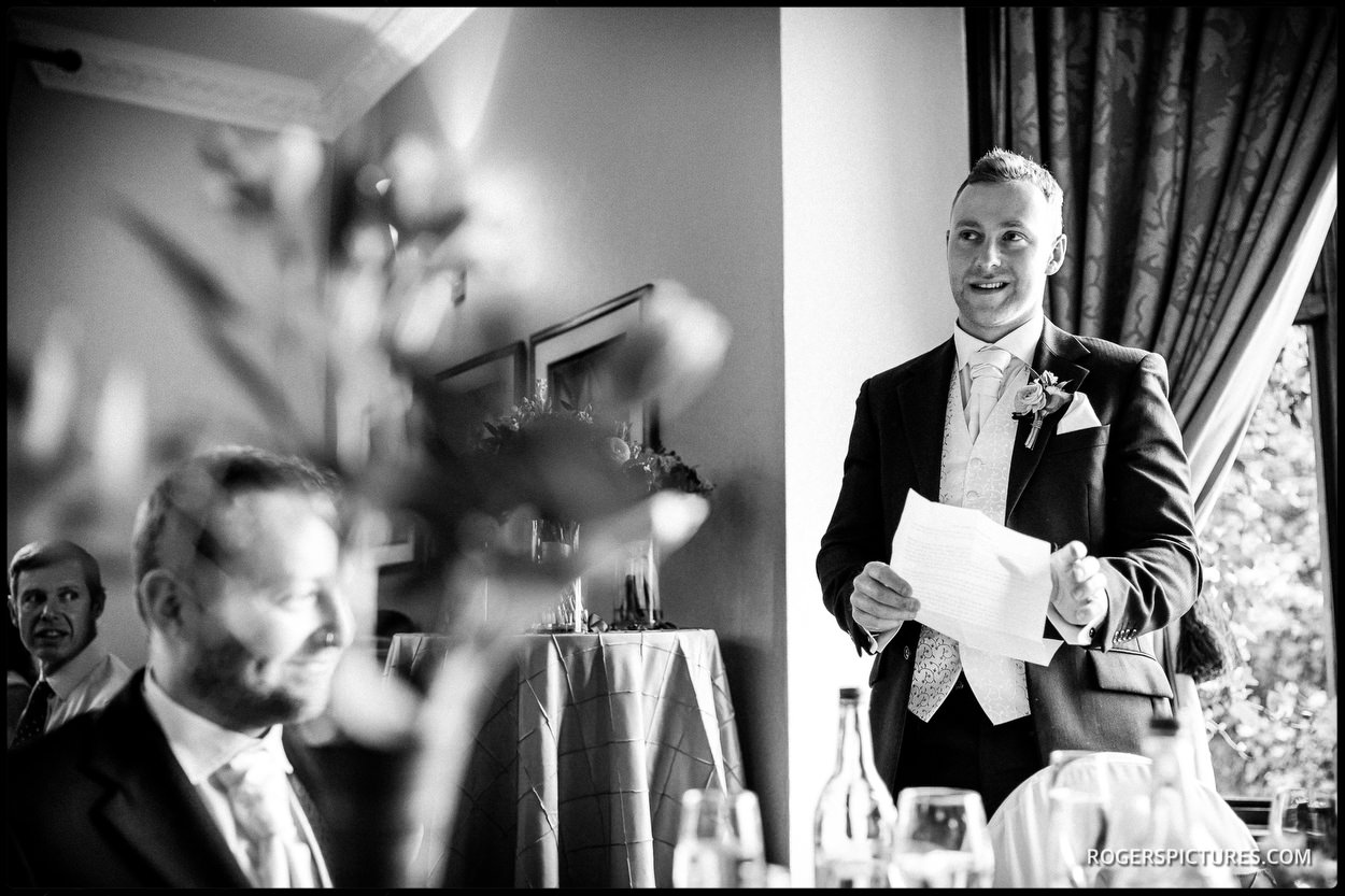 Speeches at a wedding at Nutfield Priory Hotel
