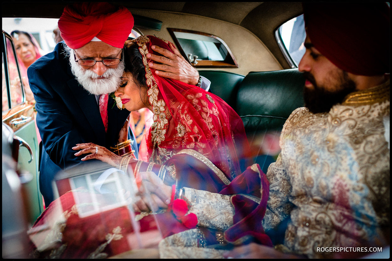 Bride and father at Indian wedding