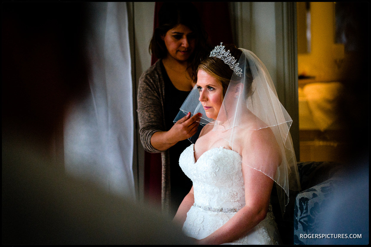 Bride at Stoke Place Hotel in Buckinghamshire