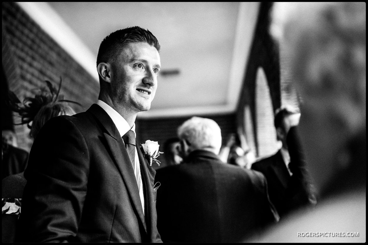 Groom at church