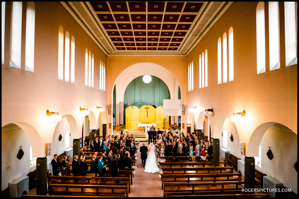 Wedding ceremony at St Anthony's RC church in Slough