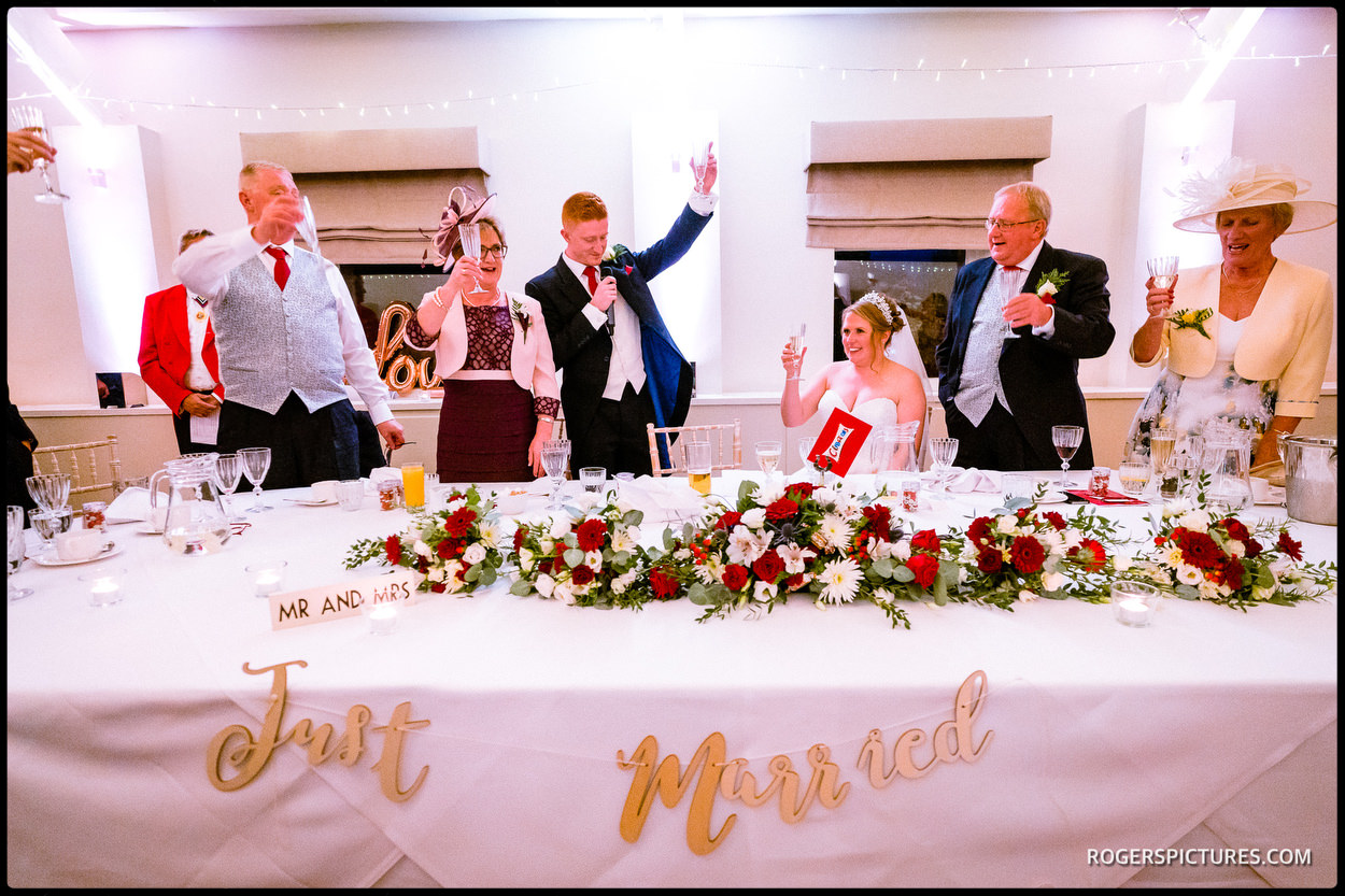 Wedding breakfast speeches at Stoke Place Hotel in Buckinghamshire